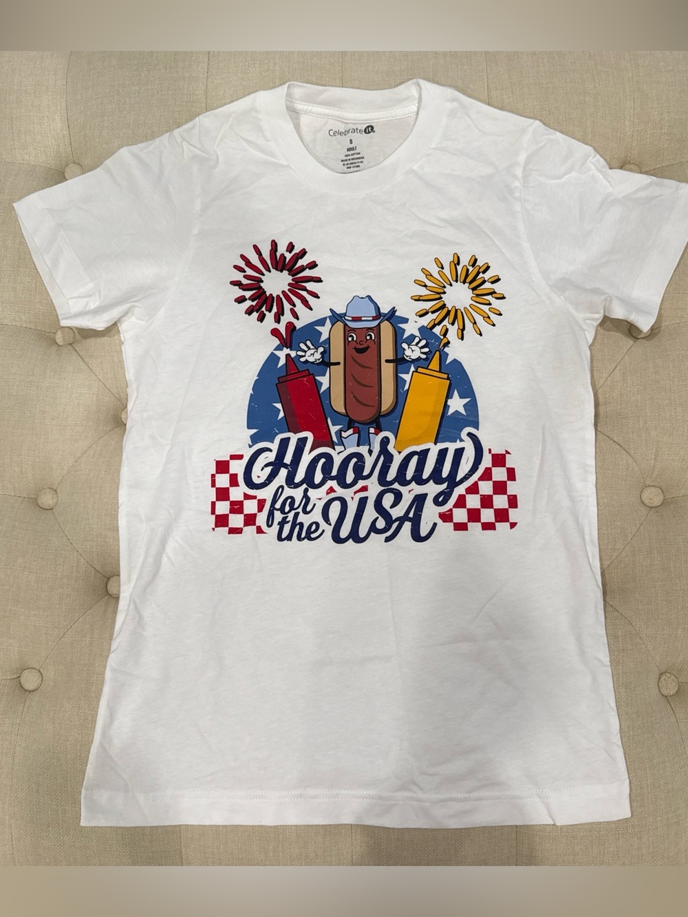 Celebrate USA White 'Hooray for the USA' Graphic Tee - Celebrate